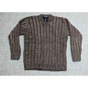 Canali Sweater Men's 52 Brown  Knit 90s Merino Wool Blend Grandpacore Old Money